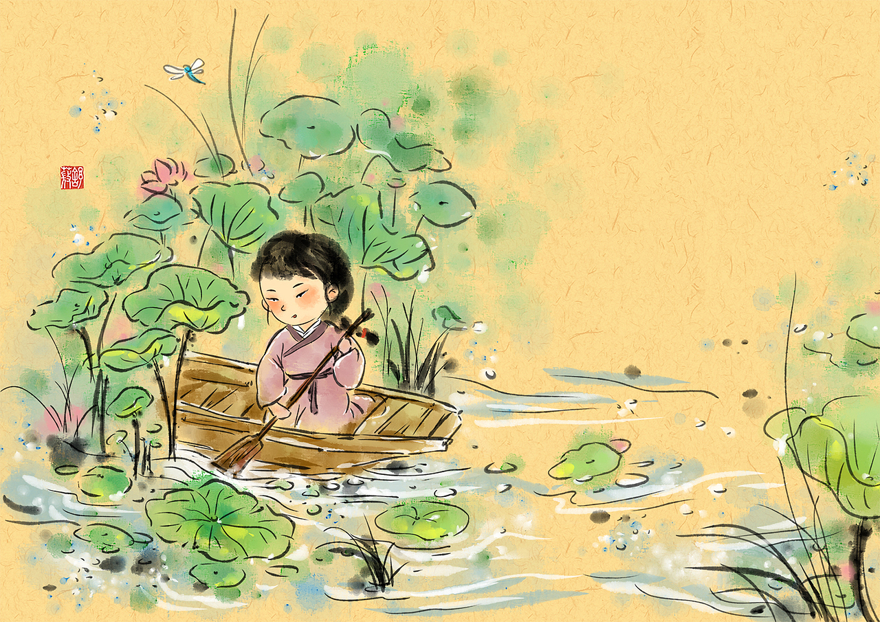 水墨风儿童插画国学经典