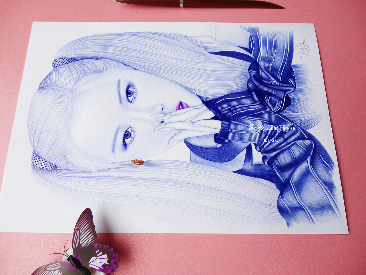 圆珠笔手绘 BLACKPINK-ROSÉ朴彩英