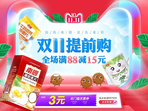 原创作品:印象南国食品专营店-2018双11预热页海报