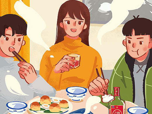 中国劲酒节气海报冬至（个人主页-ZMzIzODMyNjA=） - 商业插画 - 站酷设计师加缪原创素材 - 站酷ZCOOL