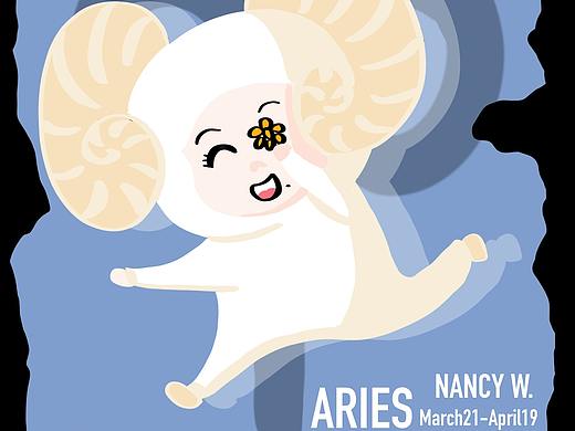 十二星座原创插画人物