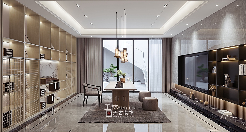 在自由的空间里，禅意的茶台，温润质朴的实木足以烘托家的温度。轻奢不是风格，而是一种态度，优雅不在别处，就在你的方寸之间。