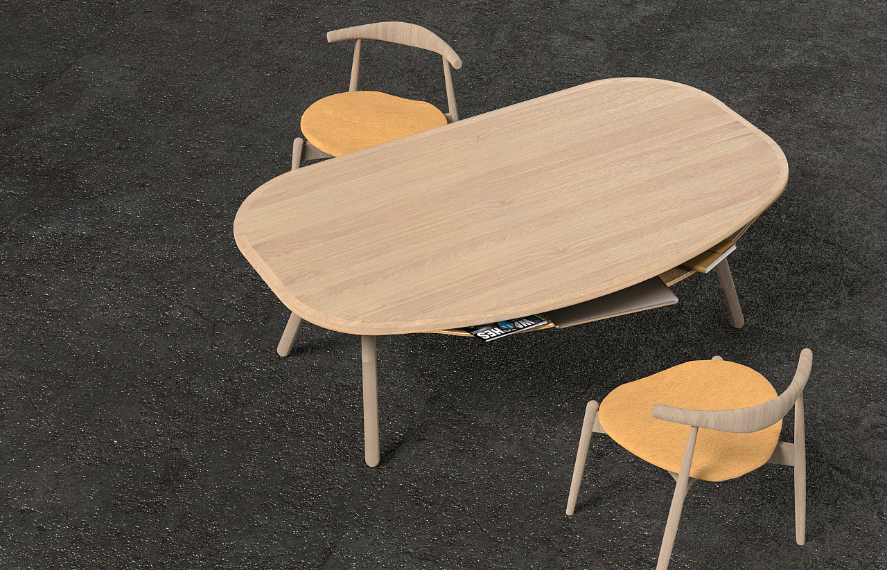 石皮设计工作室咖啡桌建模渲染