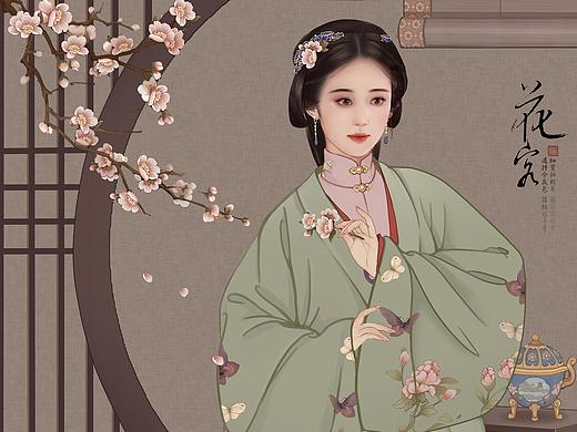 同人工笔仕女图