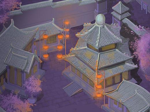 中国古建筑场景（个人主页-ZMzcxNjYwODQ=） - 商业插画 - 站酷设计师棸_JUN原创素材 - 站酷ZCOOL