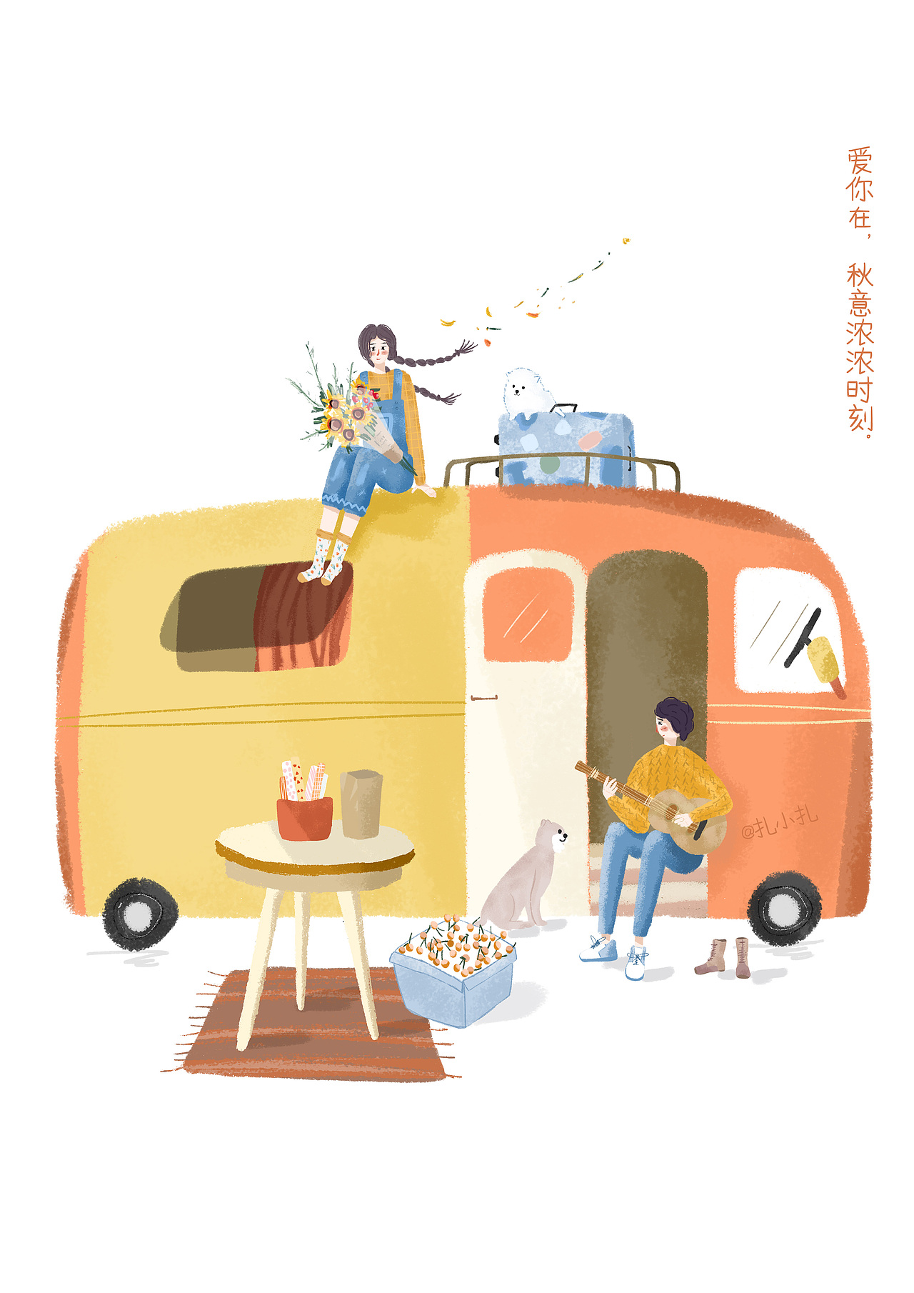 《四季恋歌》情侣插画合辑:6种恋爱粉色系&宠物情缘。(图ZOTg4NjM0MzY=) - 商业插画 - 站酷设计师森林抱抱原创素材 - 站酷ZCOOL