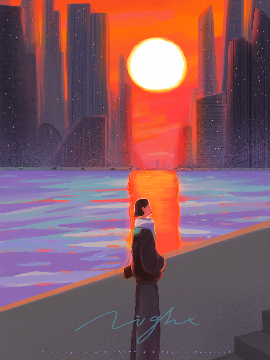 落日安抚了生活的无奈 