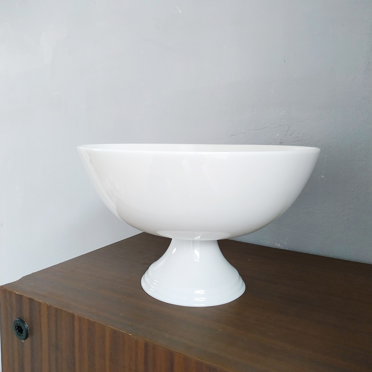 纯白 高脚水果碗