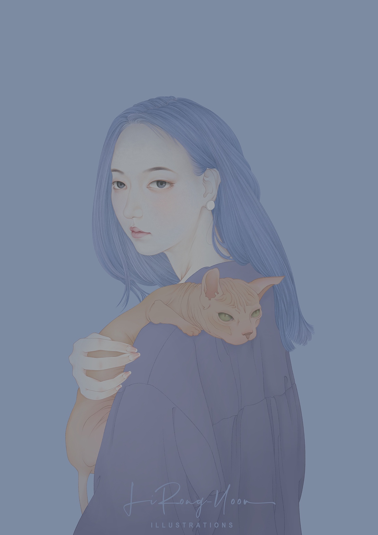 仿手绘 工笔画iPad重绘|勾线过程&绘画过程
