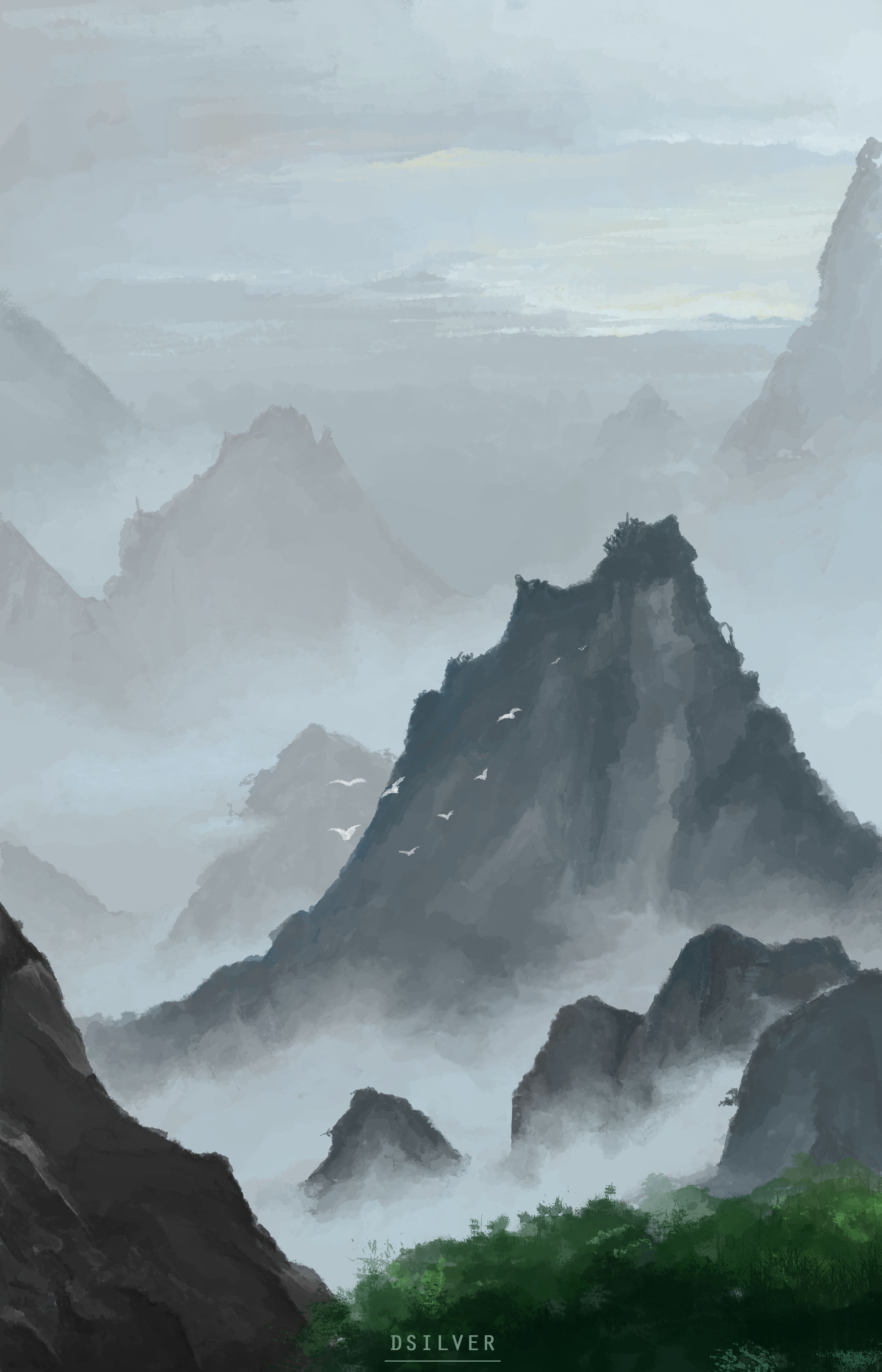 群山|插画|插画习作|dsilver - 原创作品 - 站酷 (zcool)