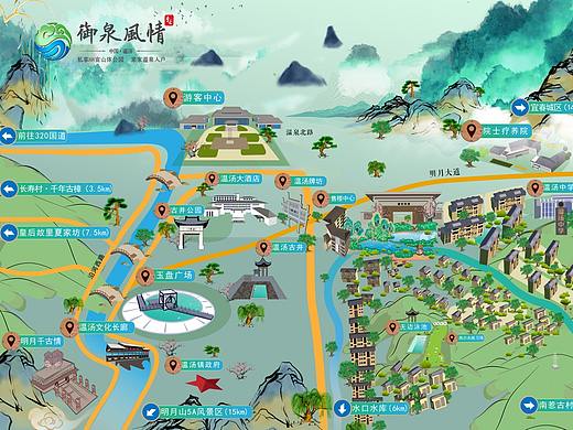 宜春温塘地图（个人主页-ZNTYxMTU0MzI=） - 商业插画 - 站酷设计师沈周竞原创素材 - 站酷ZCOOL