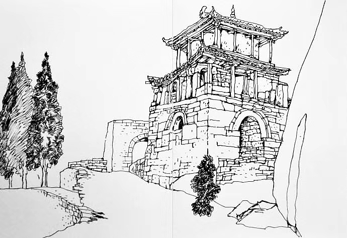 速写风景|纯艺术|绘画|z45488215_临摹作品-站酷zcool