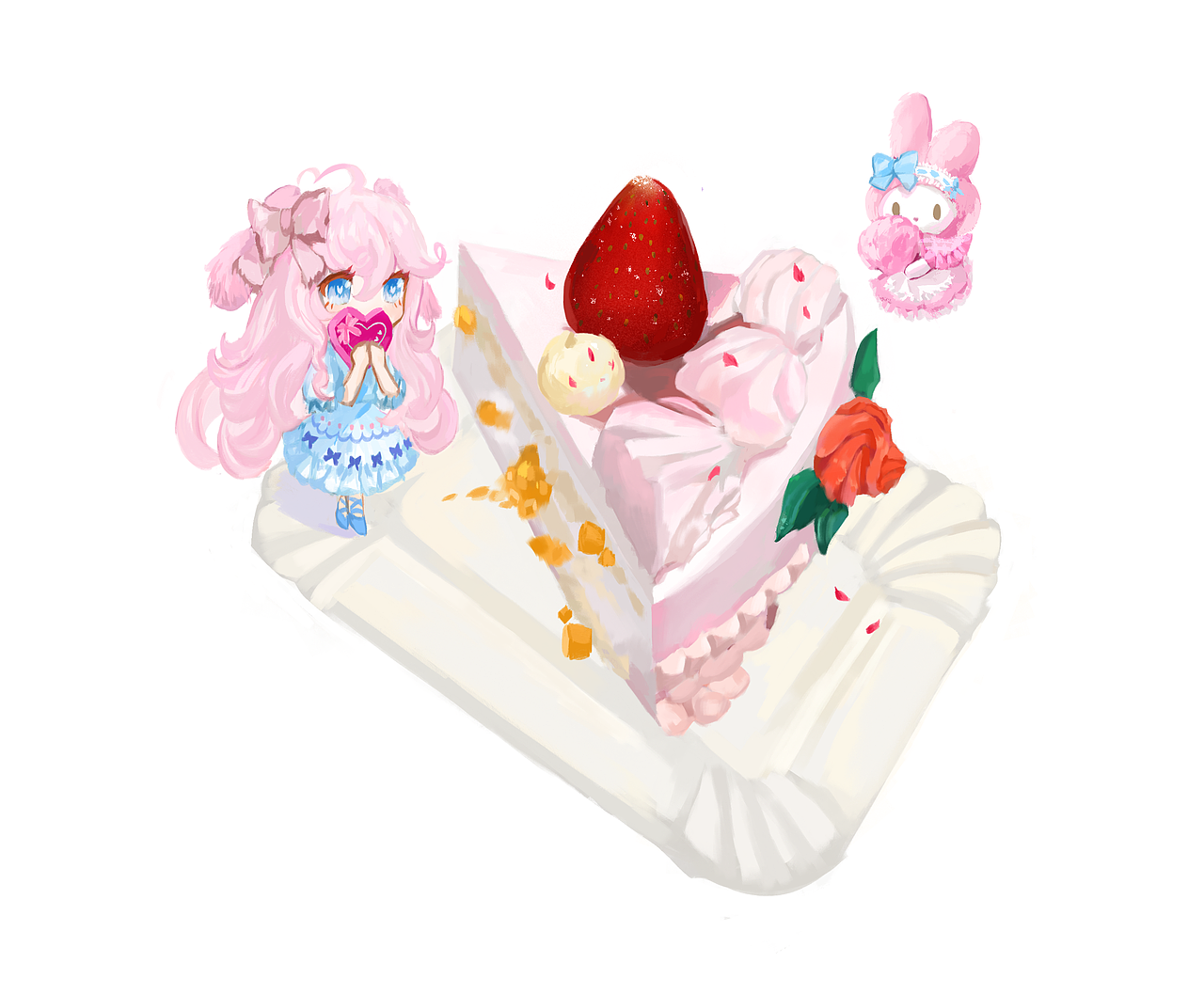 草莓芒果蛋糕🍰（图ZMzc3MjQ1MDgw） - 商业插画 - 站酷设计师裂枝原创素材 - 站酷ZCOOL