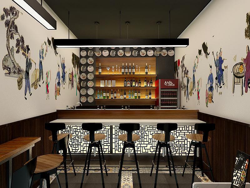 3D效果图 － 小吃店铺（图ZMTk4NTIzNzA0） - 展陈设计 - 站酷设计师Hooing原创素材 - 站酷ZCOOL