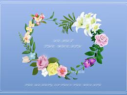 心形花環(huán)插畫