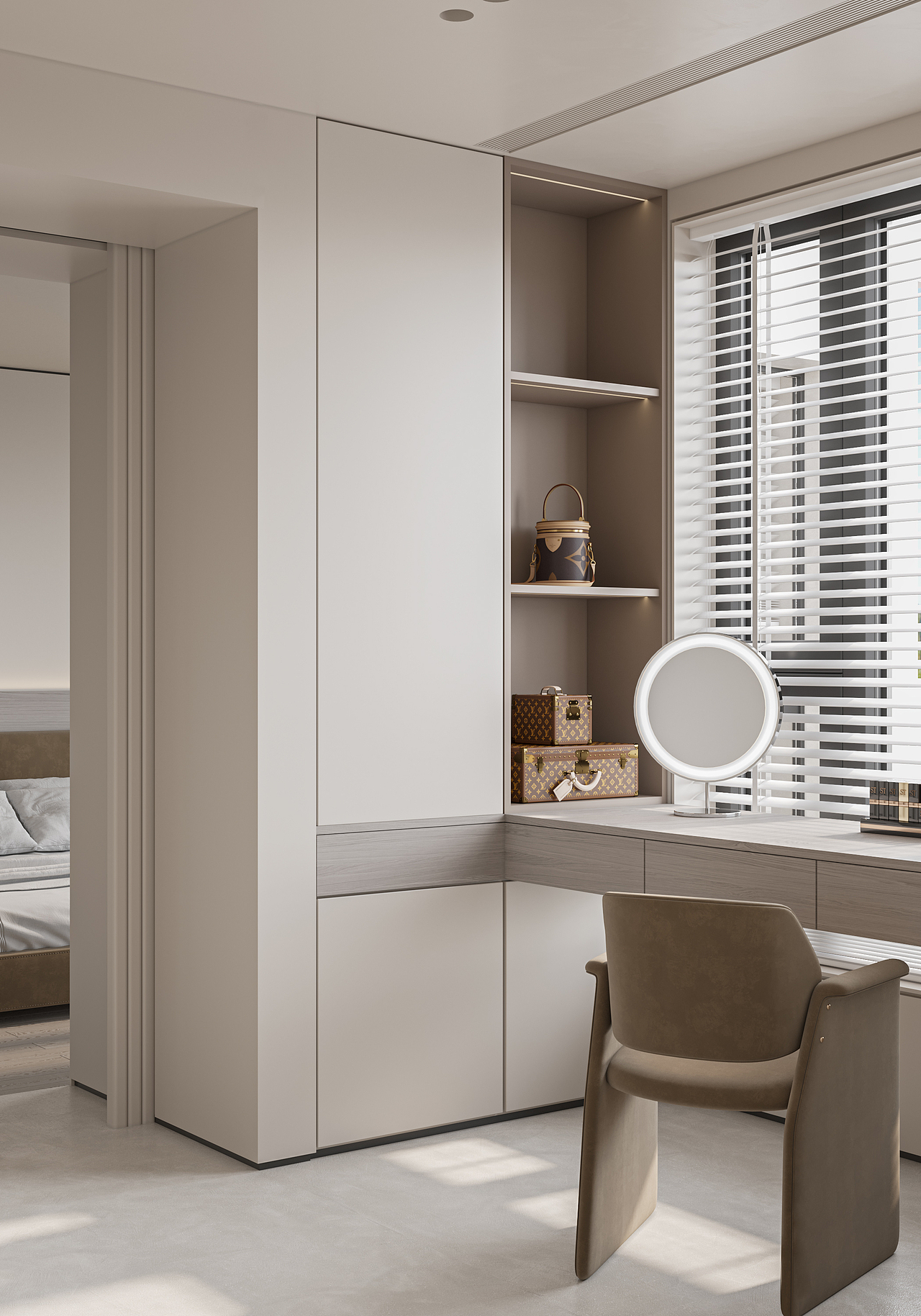 极简奶油风卧室套间（图ZMjkzMTM2NTgw） - 家装设计 - 站酷设计师离千尘原创素材 - 站酷ZCOOL