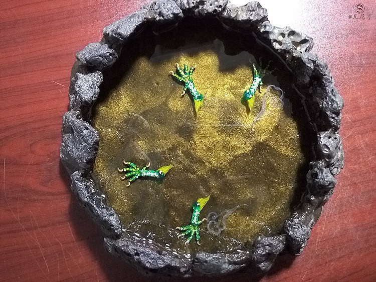 金斑青龙 火山天池 3D树脂画（图ZNTA4NzYzMDg=） - 绘画 - 站酷设计师凡尼亨原创素材 - 站酷ZCOOL