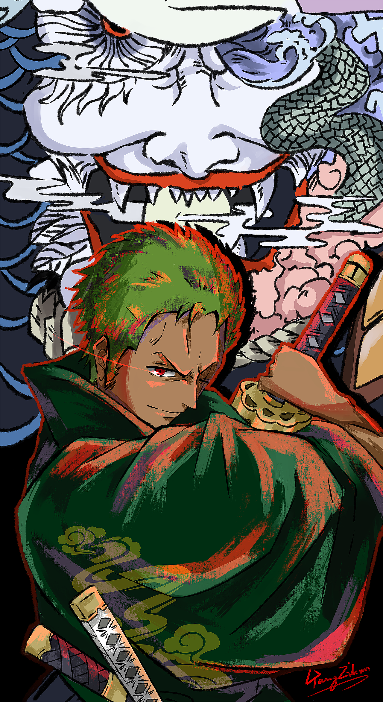 索隆|插画|创作习作|桃井君 - 原创作品 - 站酷 (zcool)