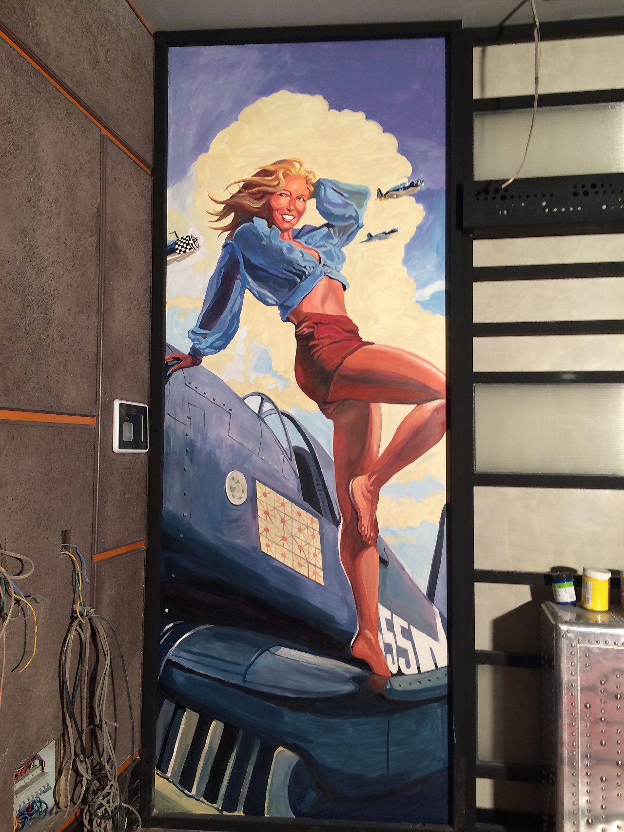 复古旧海报风格墙绘