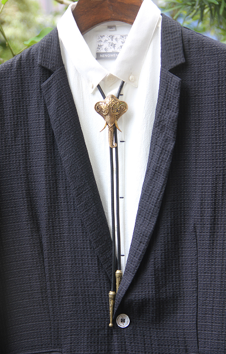 设计师原创手工金属大象波洛领带 创意个性时尚bolo tie