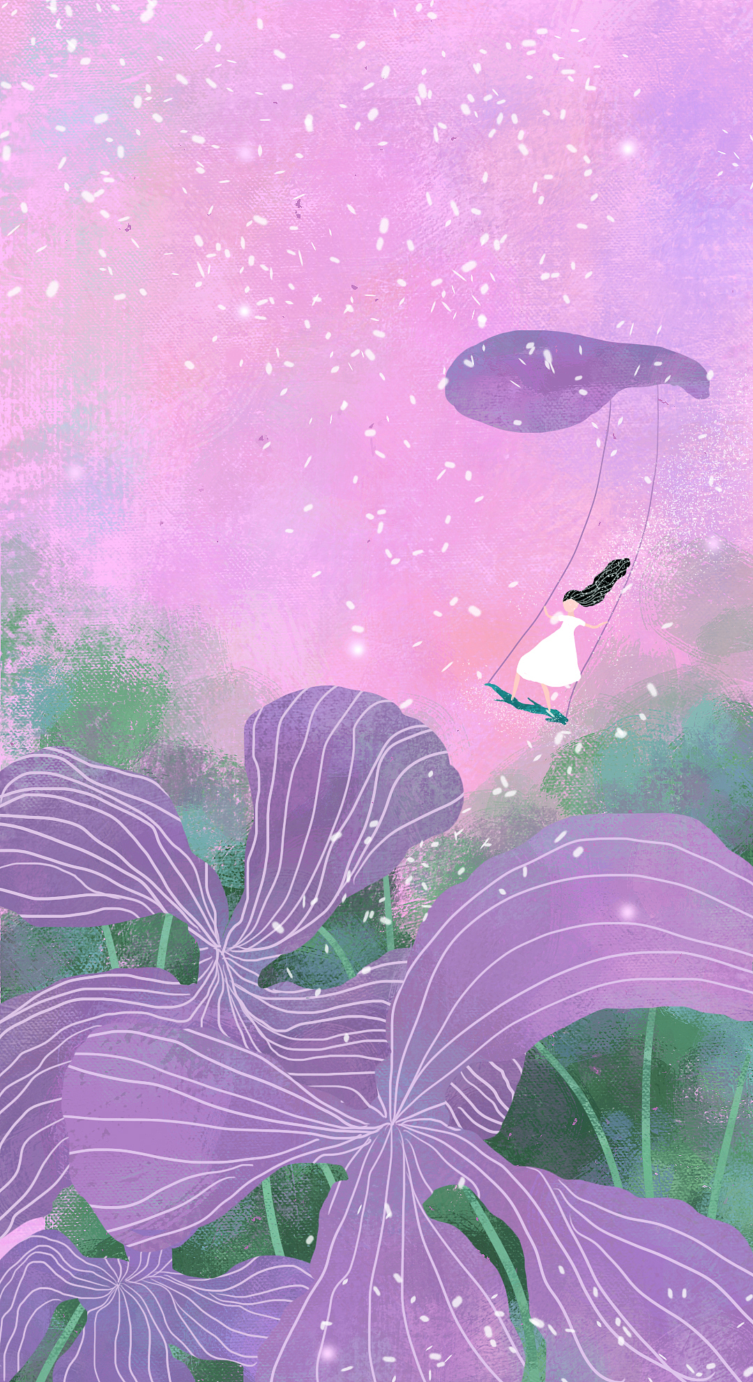 二月兰主题插画