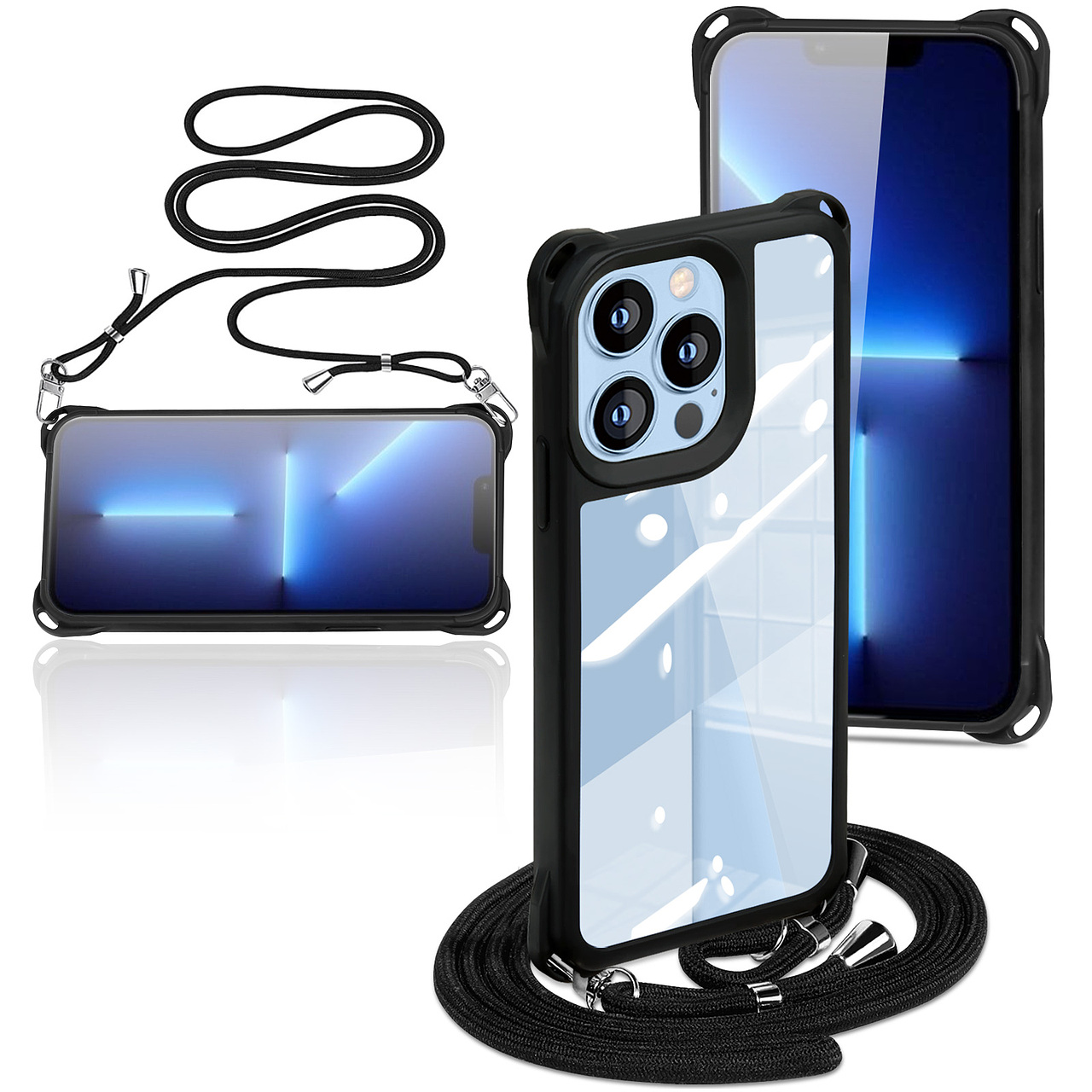 iphone 13pro四角挂绳手机壳