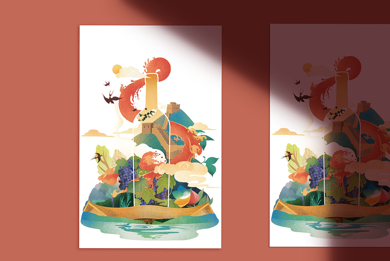 长城葡萄酒 | 世园会展示宣传插图（图ZMTY4NTcwOTY4） - 商业插画 - 站酷设计师西西荻原创素材 - 站酷ZCOOL