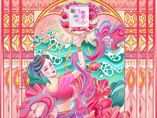 披香——“看得见的丝绸般触感”国风插画海报
