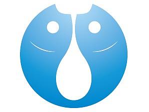鱼水正负形logo