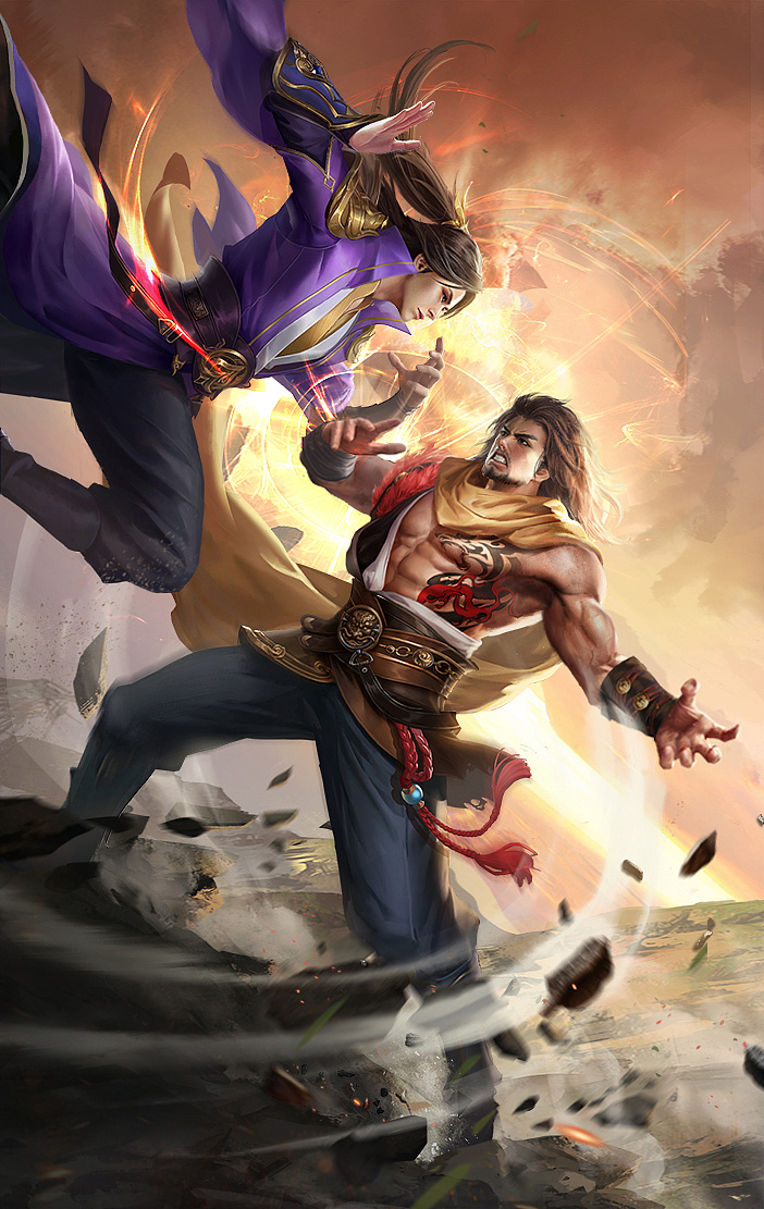 乔峰对战慕容复天龙八部