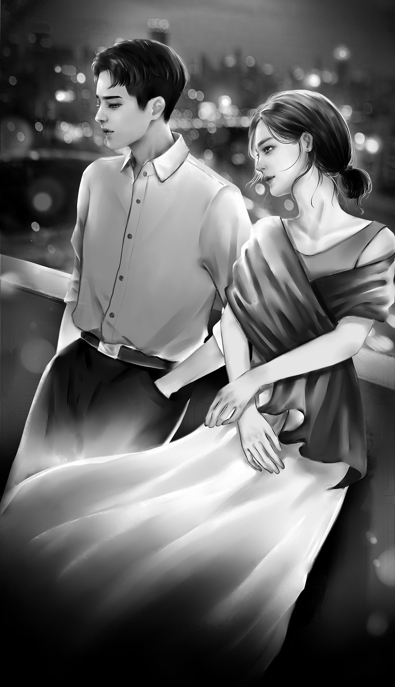 一些广播剧海报 黑白插画