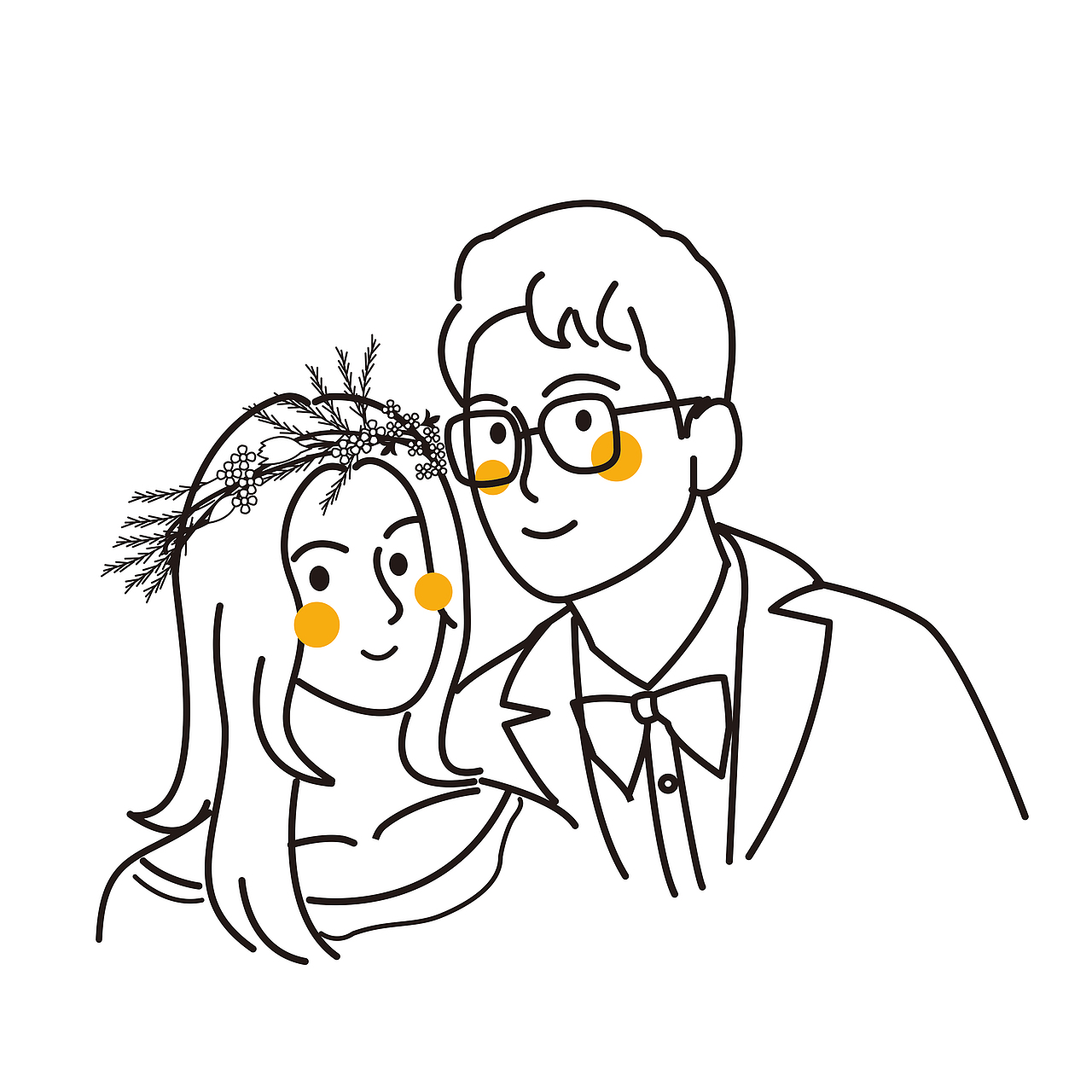 简约线条人物插画