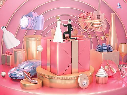 C4D电商应用-开业模板