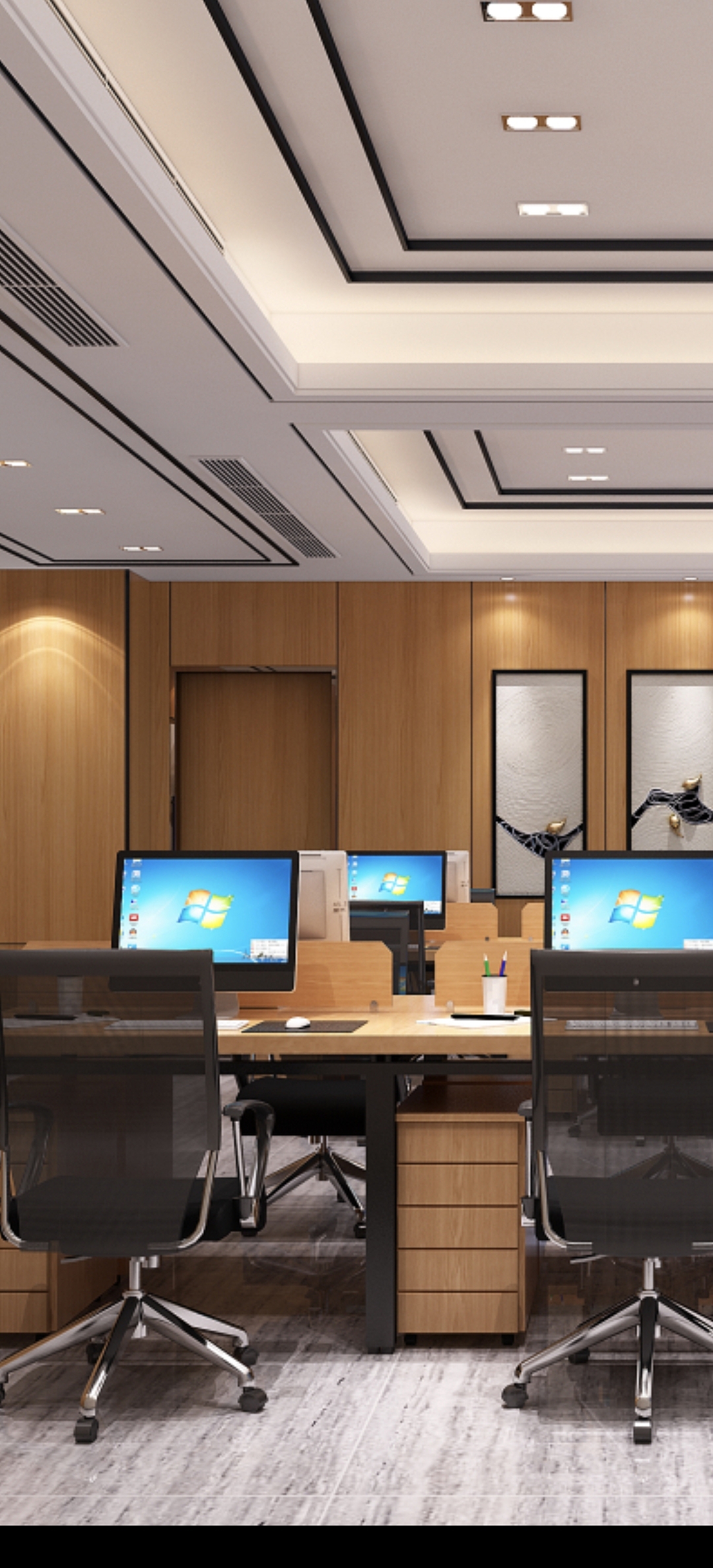 新中式办公室开放空间设计。线象空间之禧上全案整装#