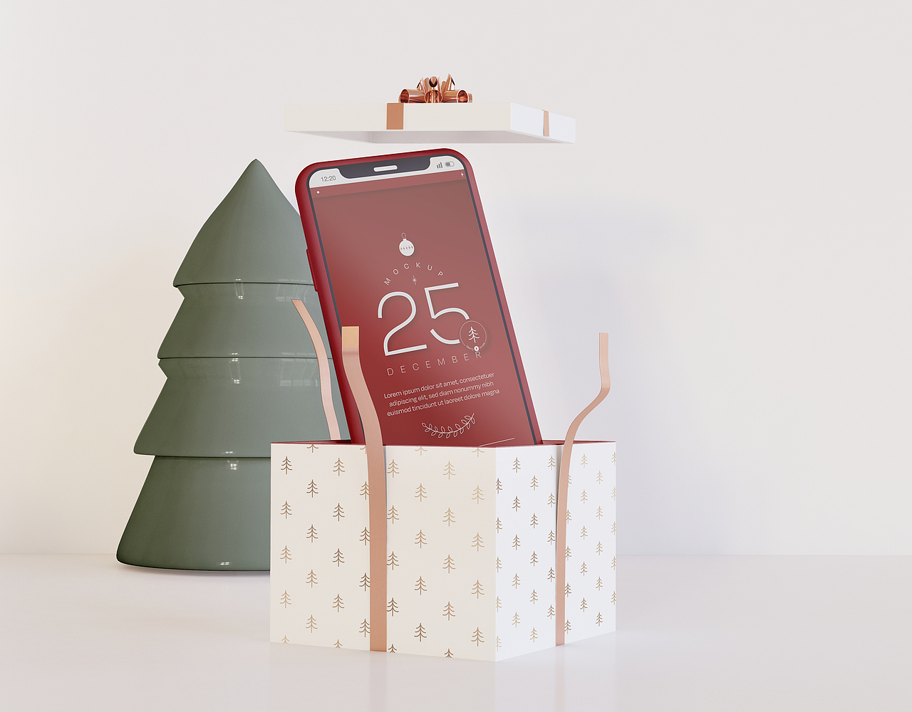 送給大家免費的：帶圣誕裝飾的電腦和智能手機模型樣機（圖ZMjc0ODg2ODQ0） - 品牌 - 站酷設(shè)計師往南是片海原創(chuàng)素材 - 站酷ZCOOL