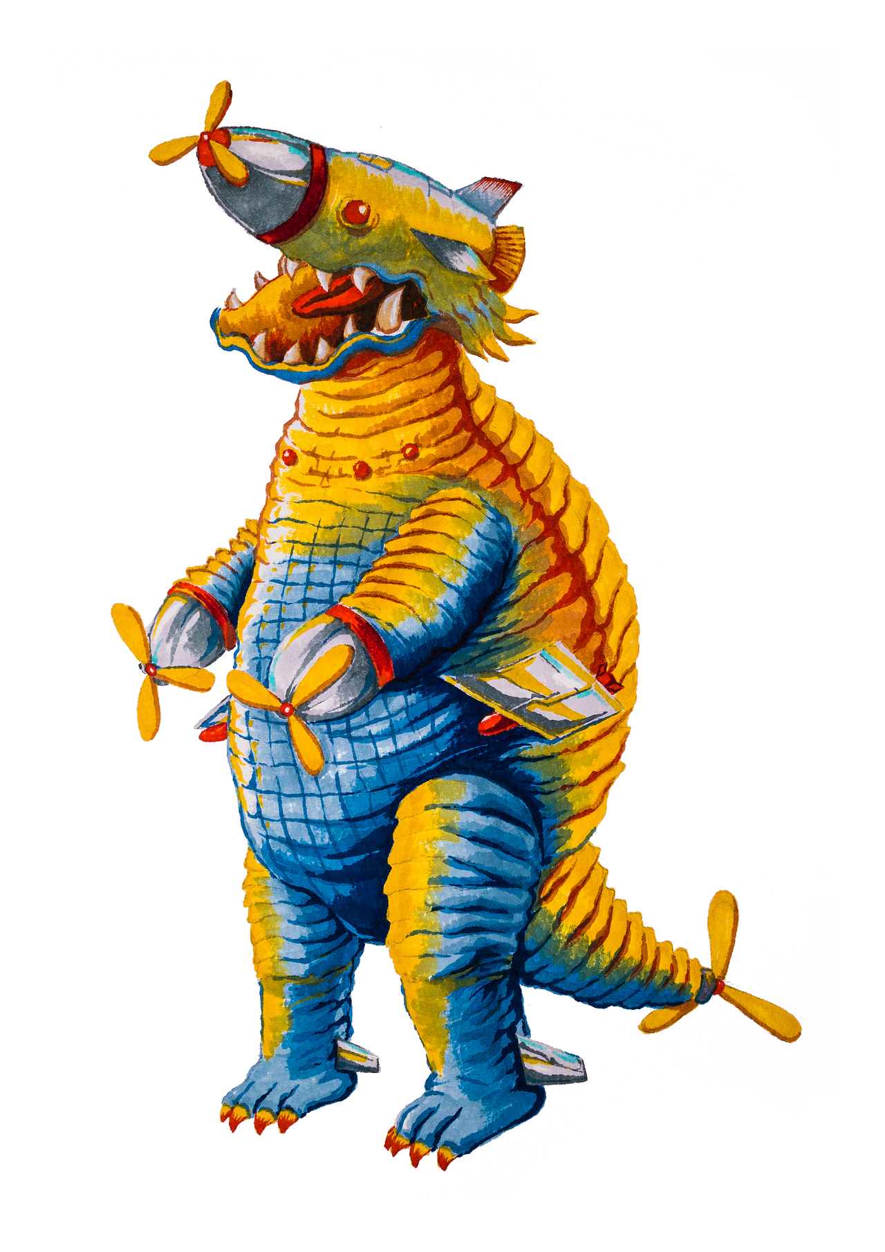 怪兽侵略计划昭和画报风格怪兽