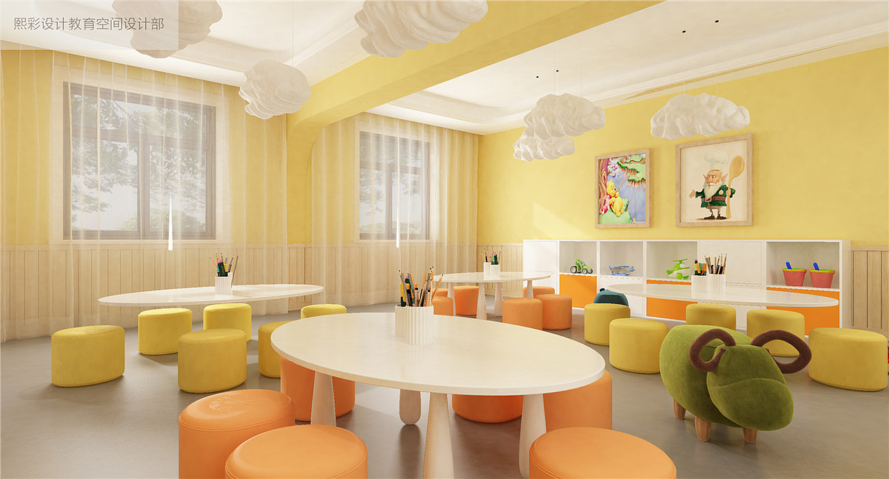 少儿培训室装修|培训机构教室装修|学校教室装修设计（图ZMTg0NzgyNjM2） - 展陈设计 - 站酷设计师品牌设计Calvin原创素材 - 站酷ZCOOL