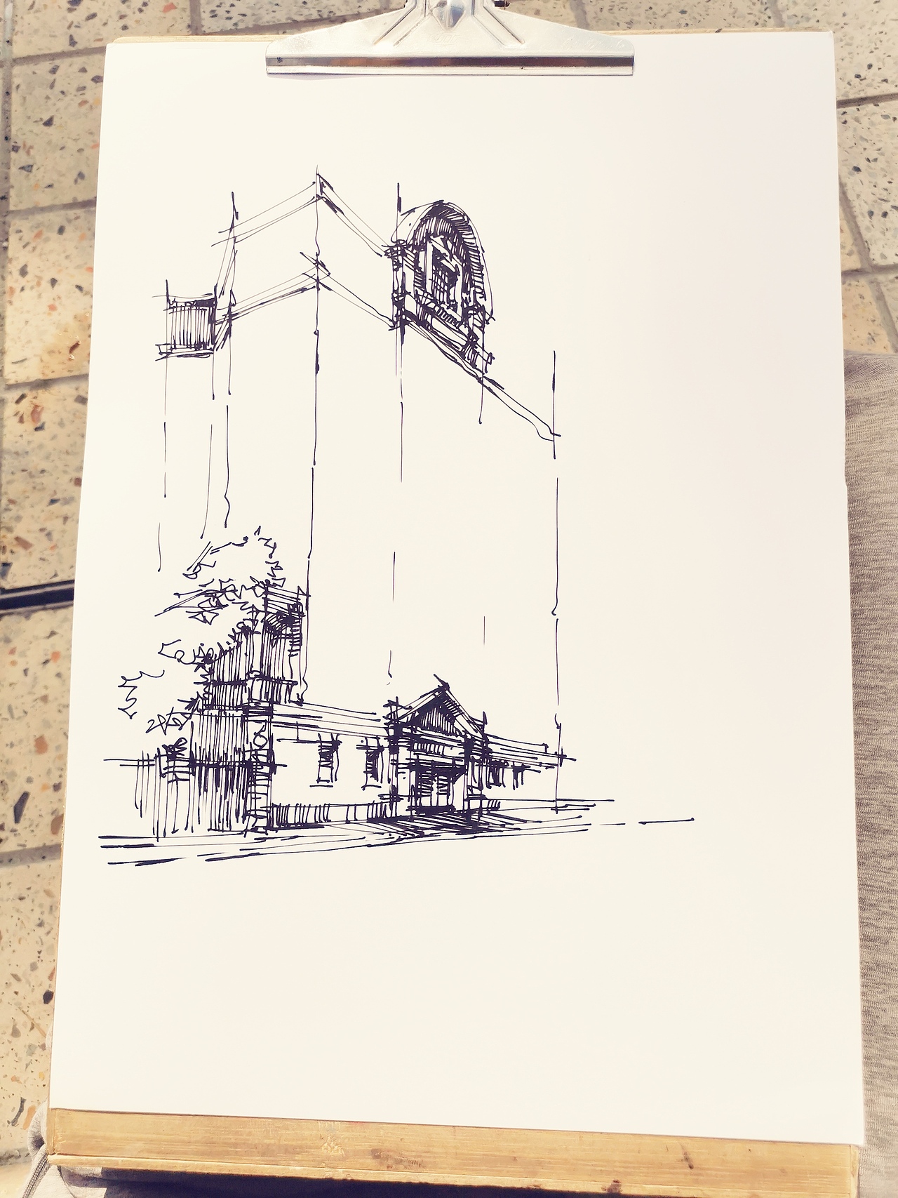 外滩钢笔速写建筑写生