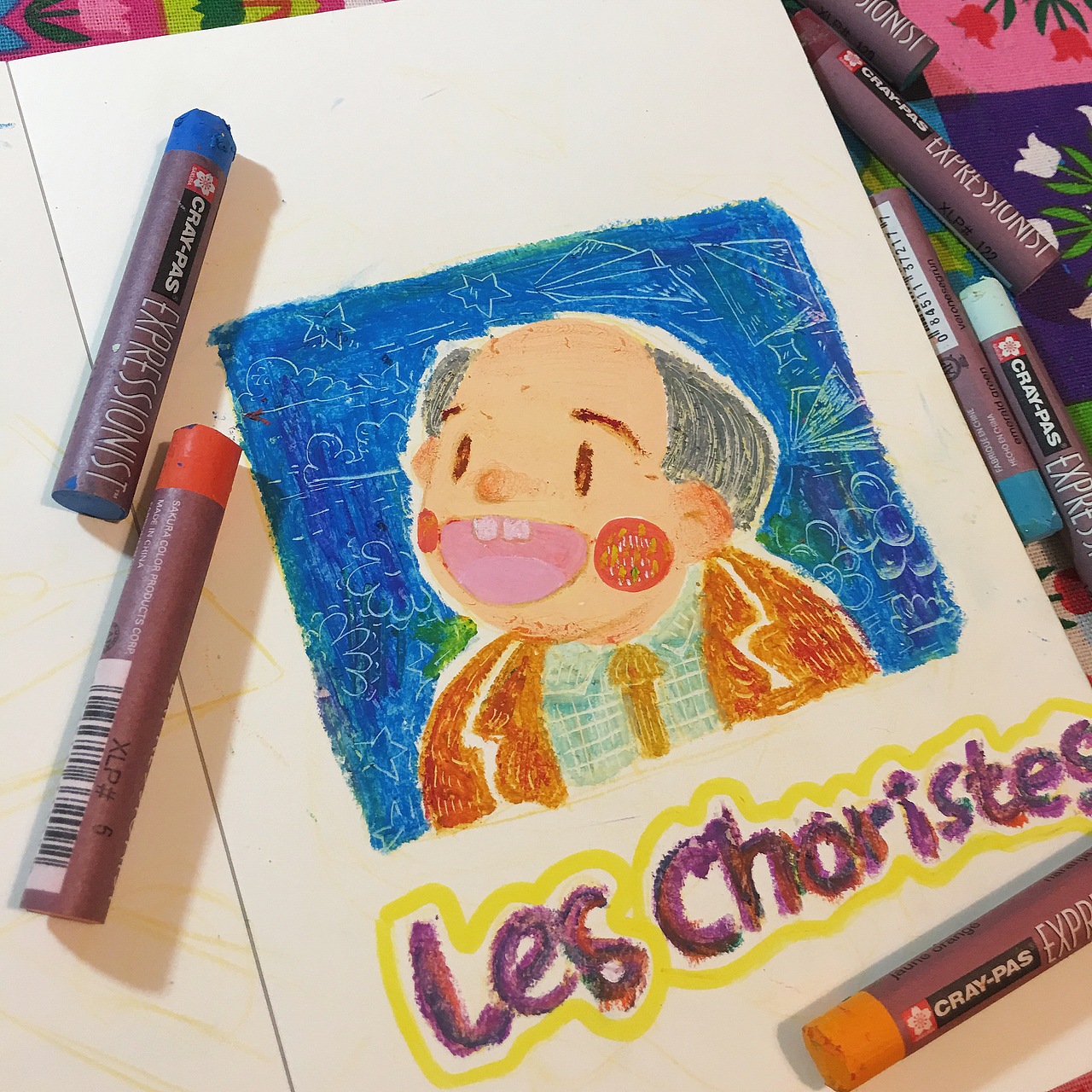 又是一张作死的油画棒哈哈哈但是油画棒真的很好玩!这是电影《放牛班的春天》这部电影里所有的合唱都是每当我心神不宁时候瞬间静心的良药!