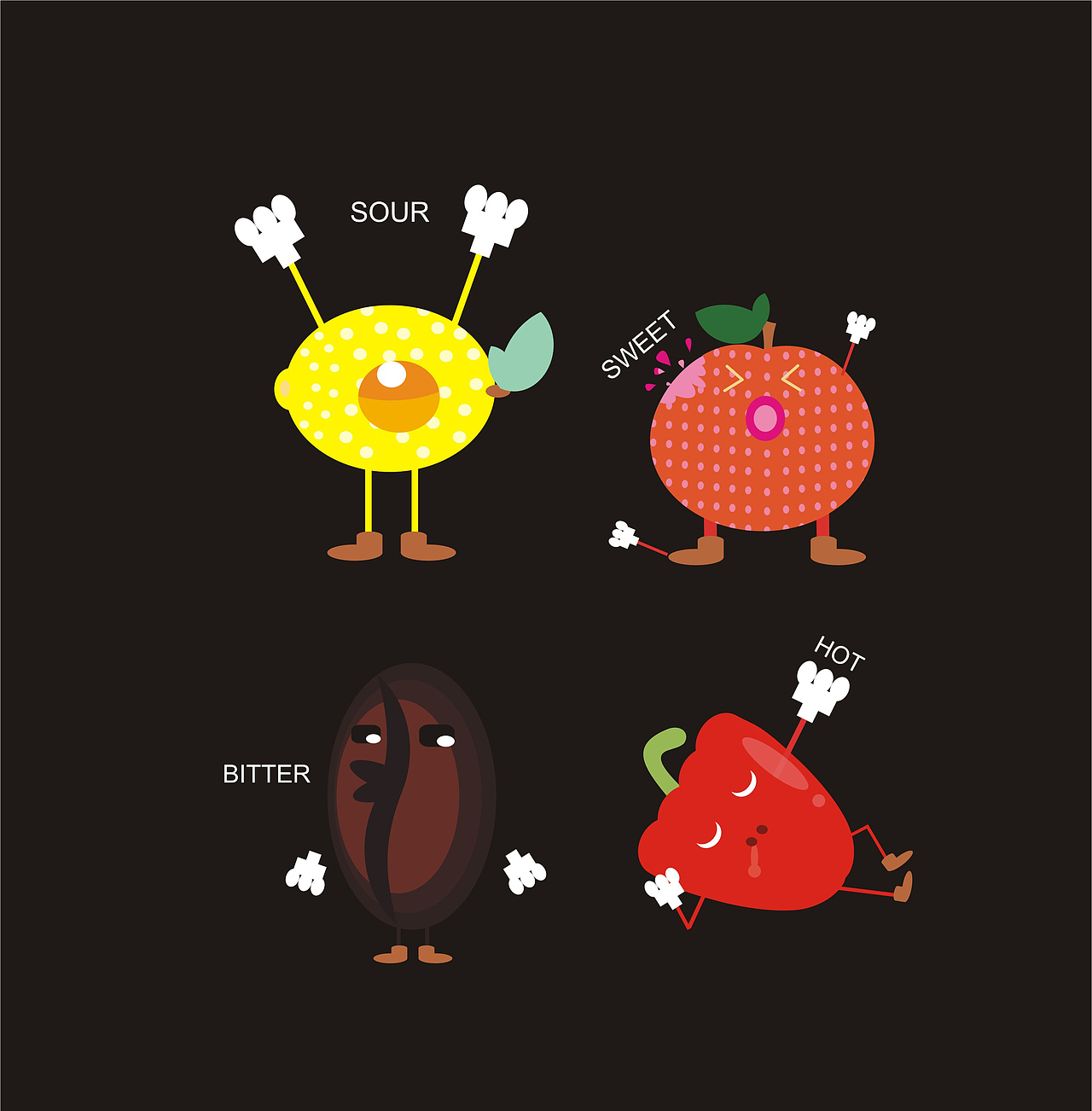 酸甜苦辣图形色彩创意