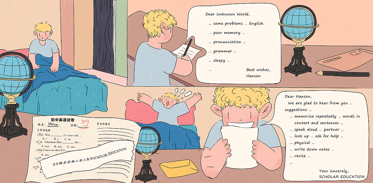 初中英语词汇插图|插画|艺术插画|志志超_原创作品-站酷zcool