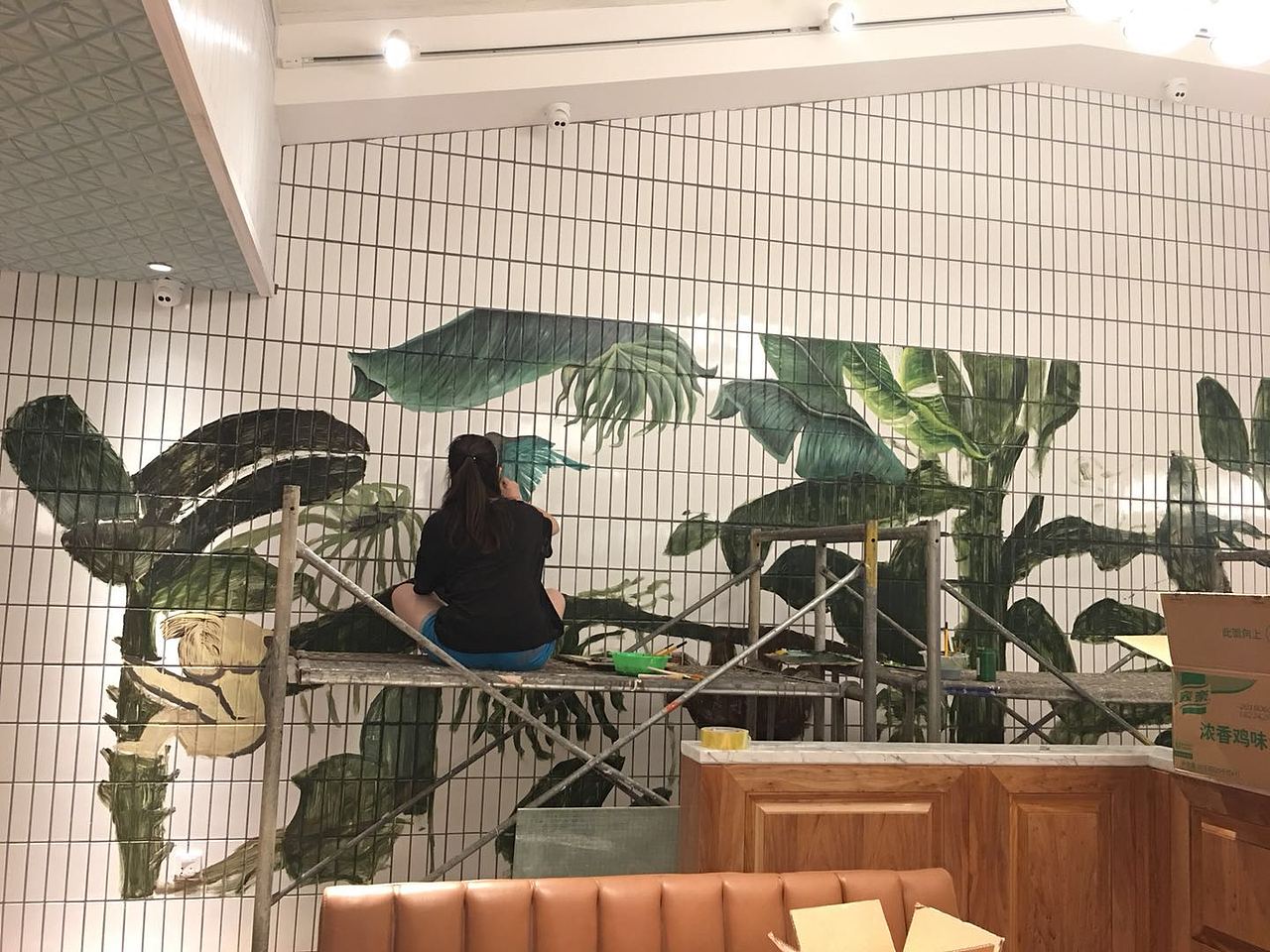 郑州绿地新都会曼玉餐厅墙绘（图ZMTMwMTA3MDky） - 绘画 - 站酷设计师杜静文原创素材 - 站酷ZCOOL