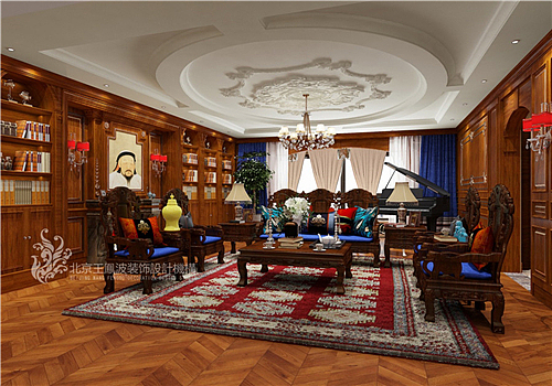 美式混搭风格别墅设计【王凤波设计机构新作】马头琴之家