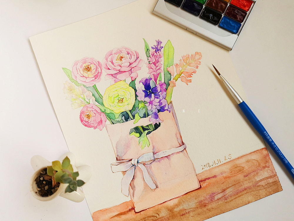 水彩练习鲜花与美食（图ZMTM5MTI4NzIw） - 创作习作 - 站酷设计师Shine小画原创素材 - 站酷ZCOOL