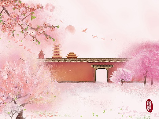古风意境插画2286龙轩静垂柳柳枝燕子古风唯美旗袍美人73隐彰唯美古风
