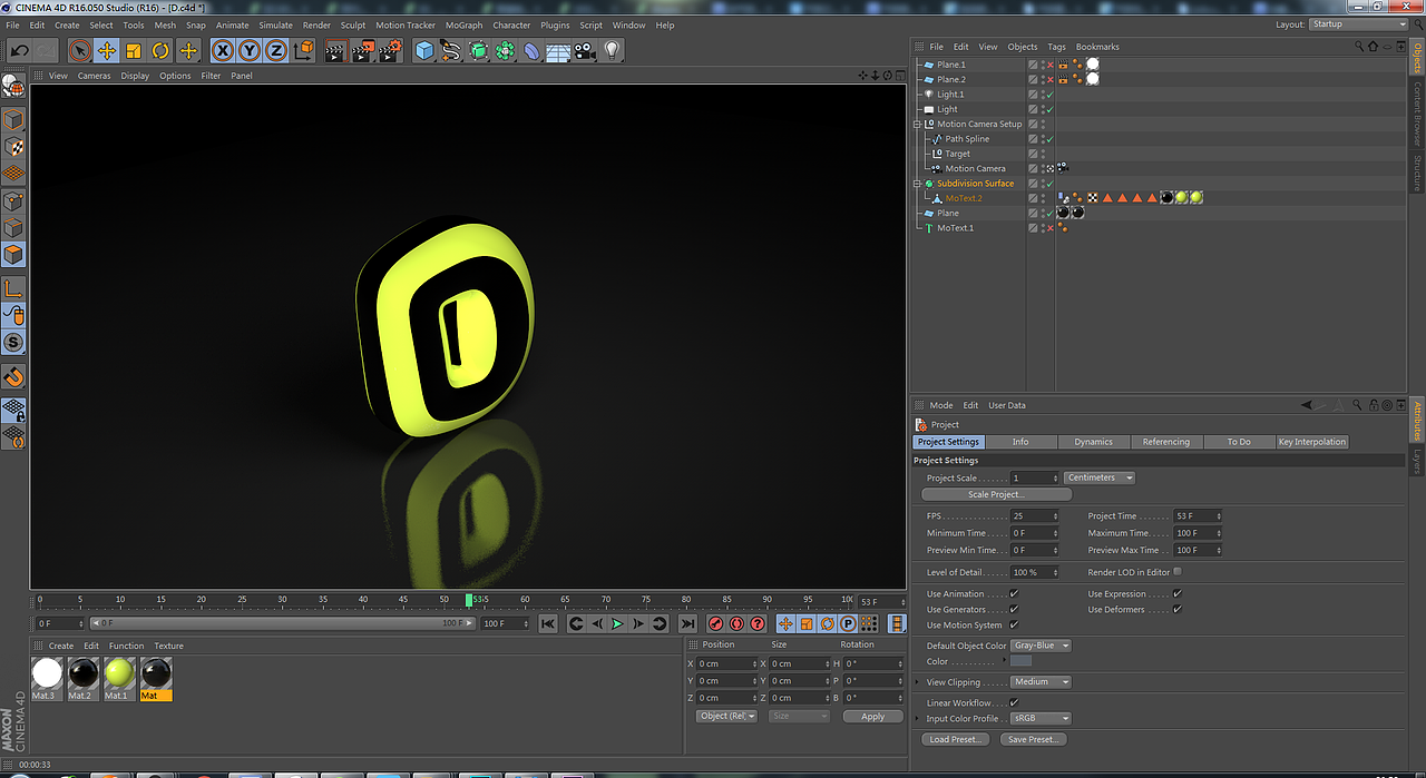 【C4D每日一学007】动感的D (。-`ω´-)