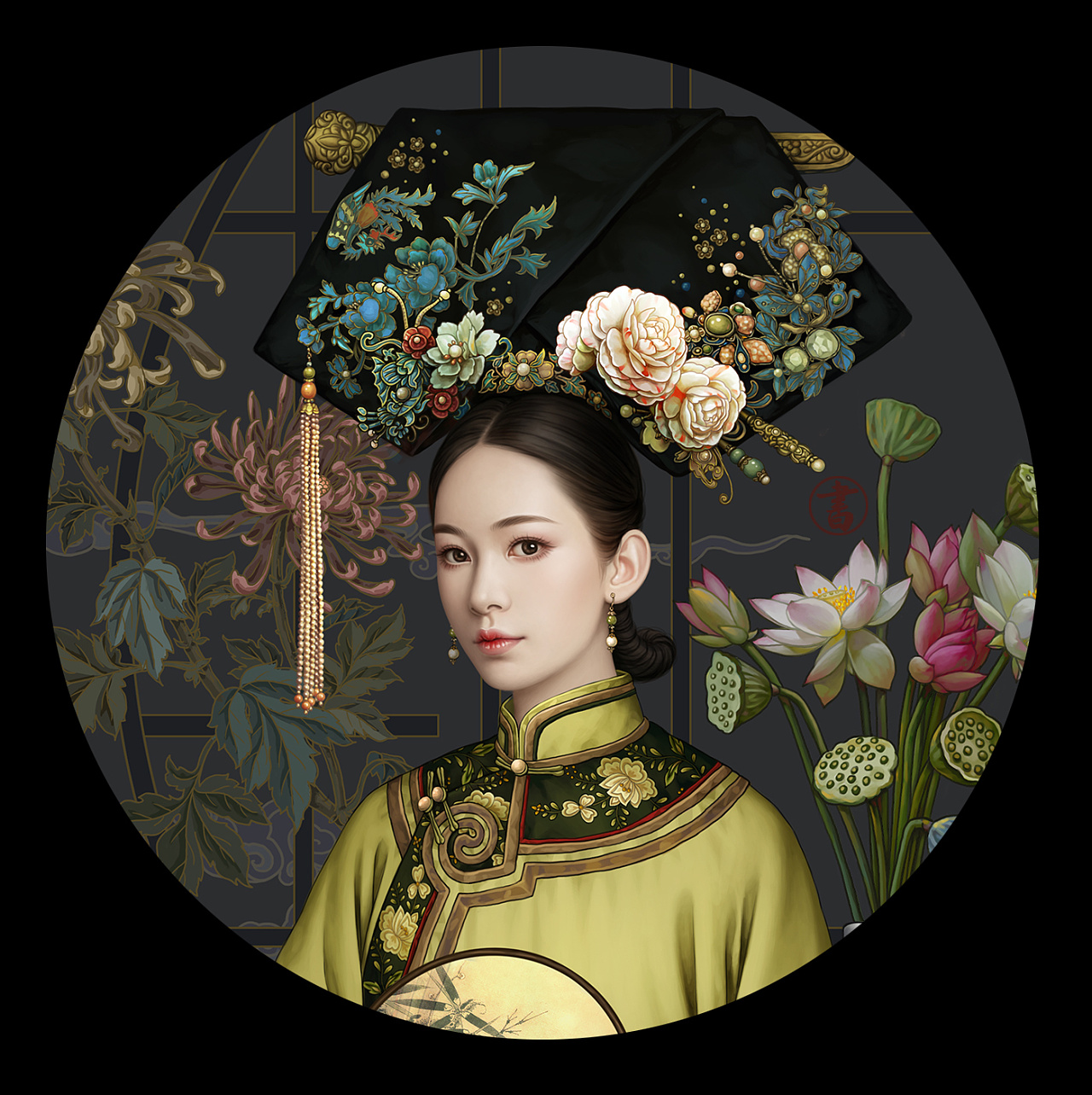 古风插画——倾国名花系列|插画|商业插画|书亦飞 - 原创作品 - 站酷