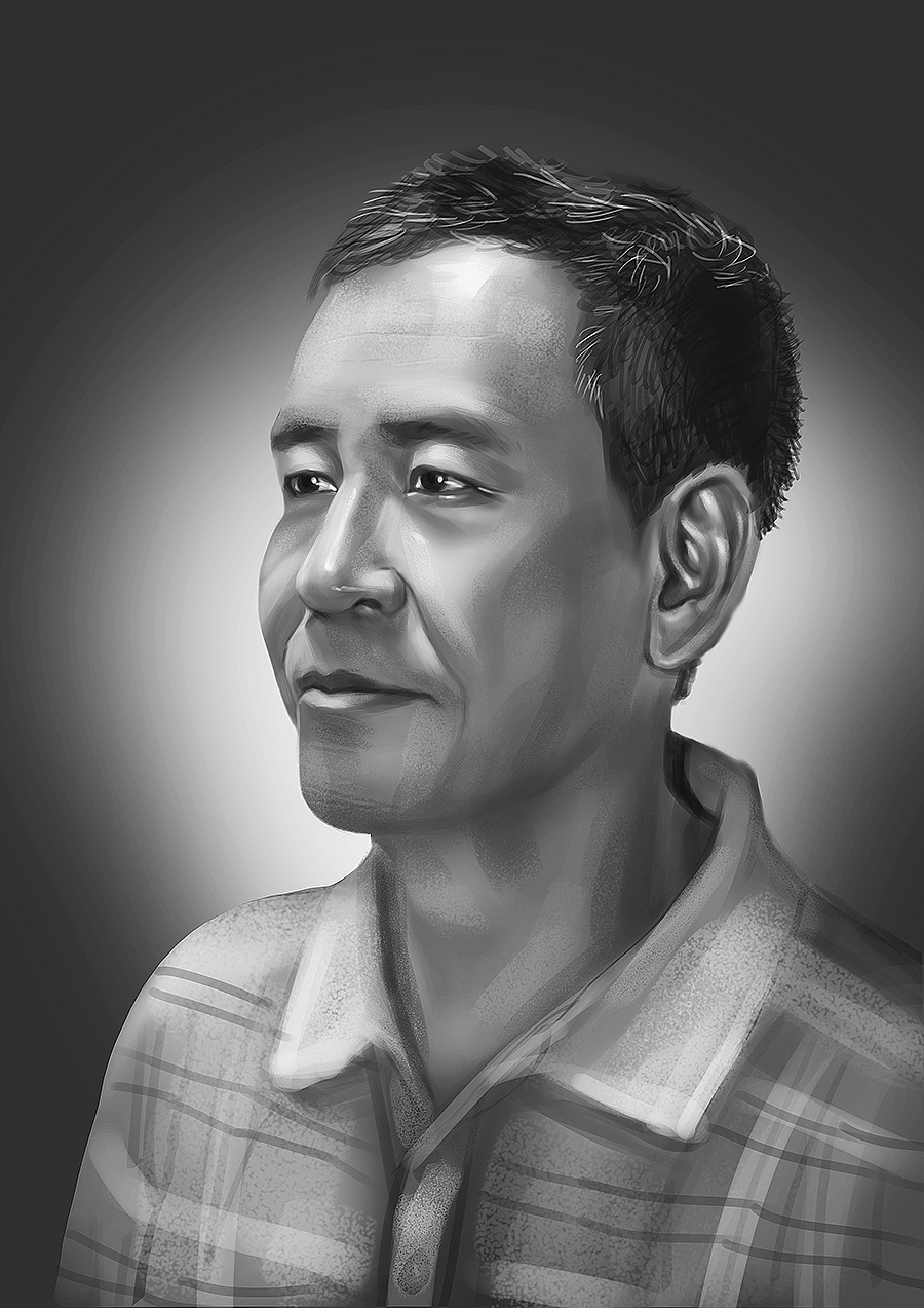 给父上大人画的一枚【肖像】（图ZMjA2NDA5MzI=） - 创作习作 - 站酷设计师ClaireJ阿章原创素材 - 站酷ZCOOL