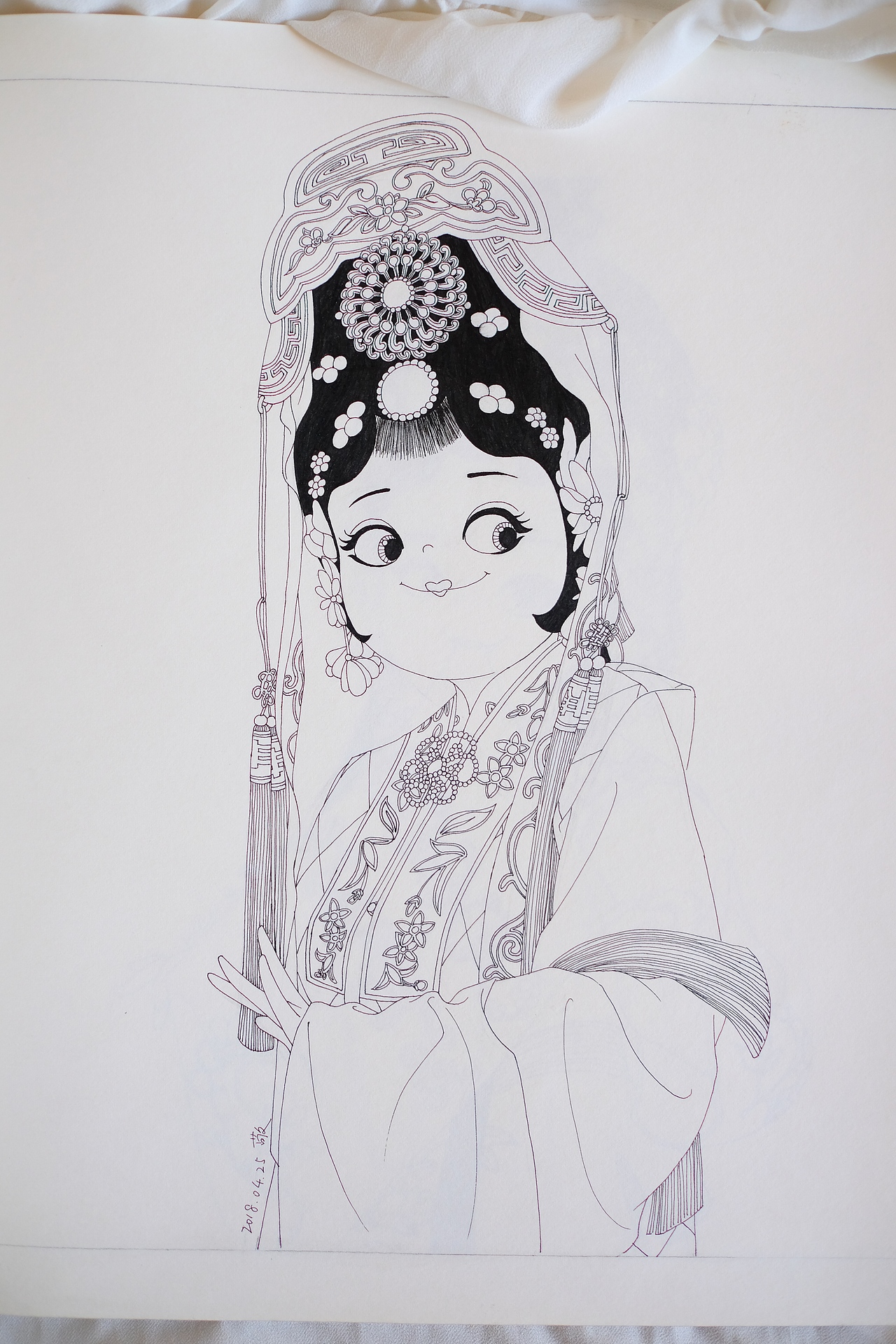 小花旦——线稿版