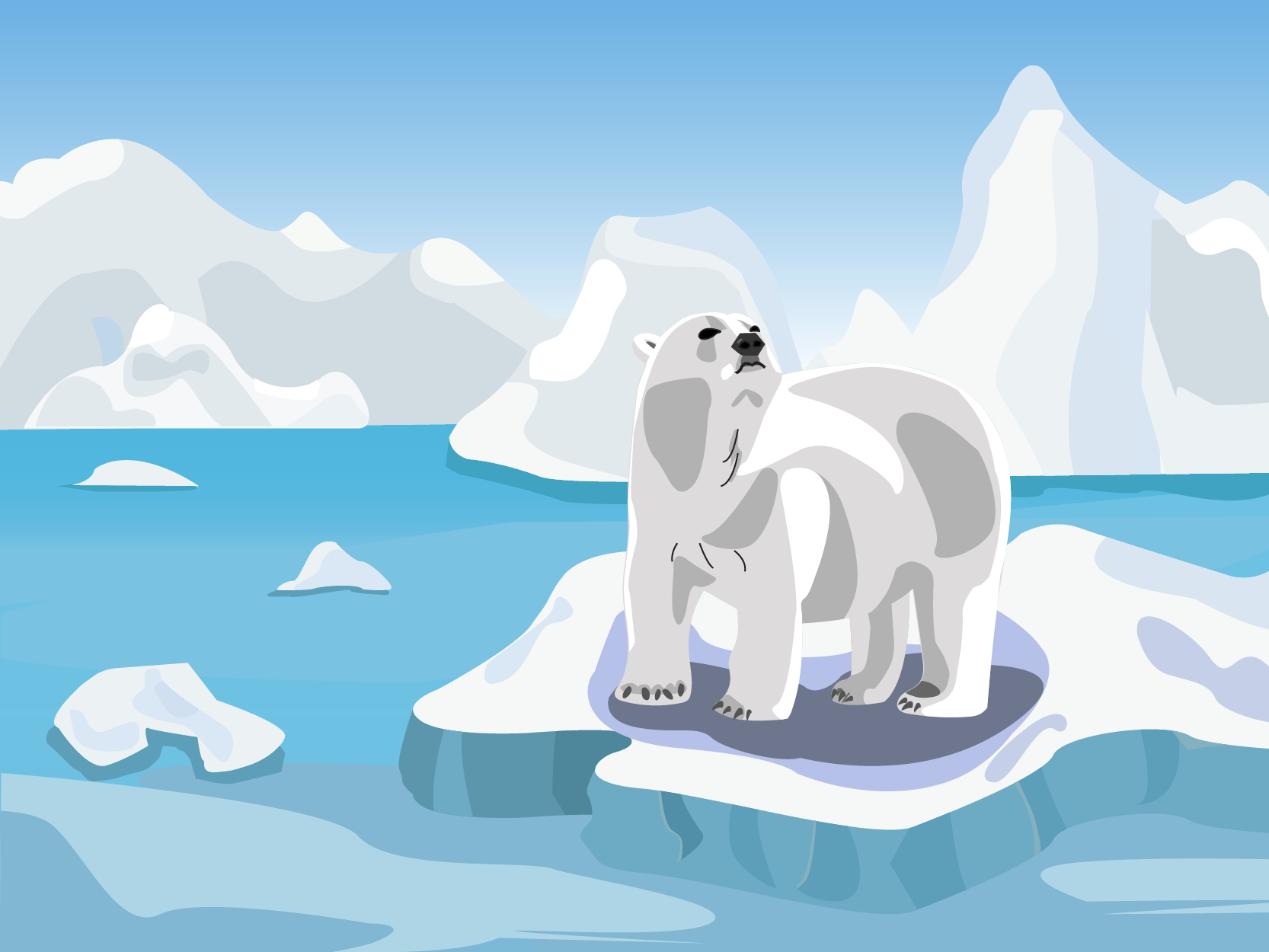 北极熊蓝色的梦|插画|创作习作|兔道格斯 - 原创作品 - 站酷 (ZCOOL)